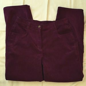 Alia Petites burgundy corduroy pants